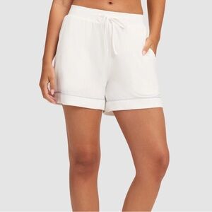 NWOT Soft White Bamboo Shorts with Pockets